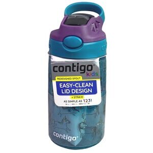 Contigo‎ Water Bottle Unicorn 14 Oz. Kids Leak Proof/ Easy Clean Lid